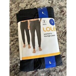Lole Womens Soft Lounge Pants Joggers Black & Dark Grey 2-Pack NWT Size Large